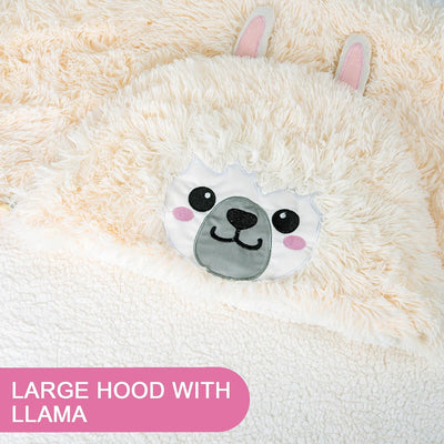 Manta con capucha alpaca peluda forro polar acogedor
