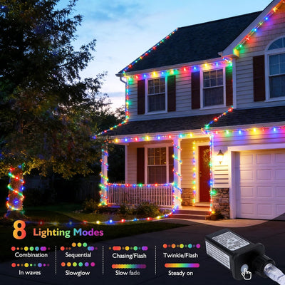 Cuerda luces LED 240 piezas 66pies impermeable exterior jardín