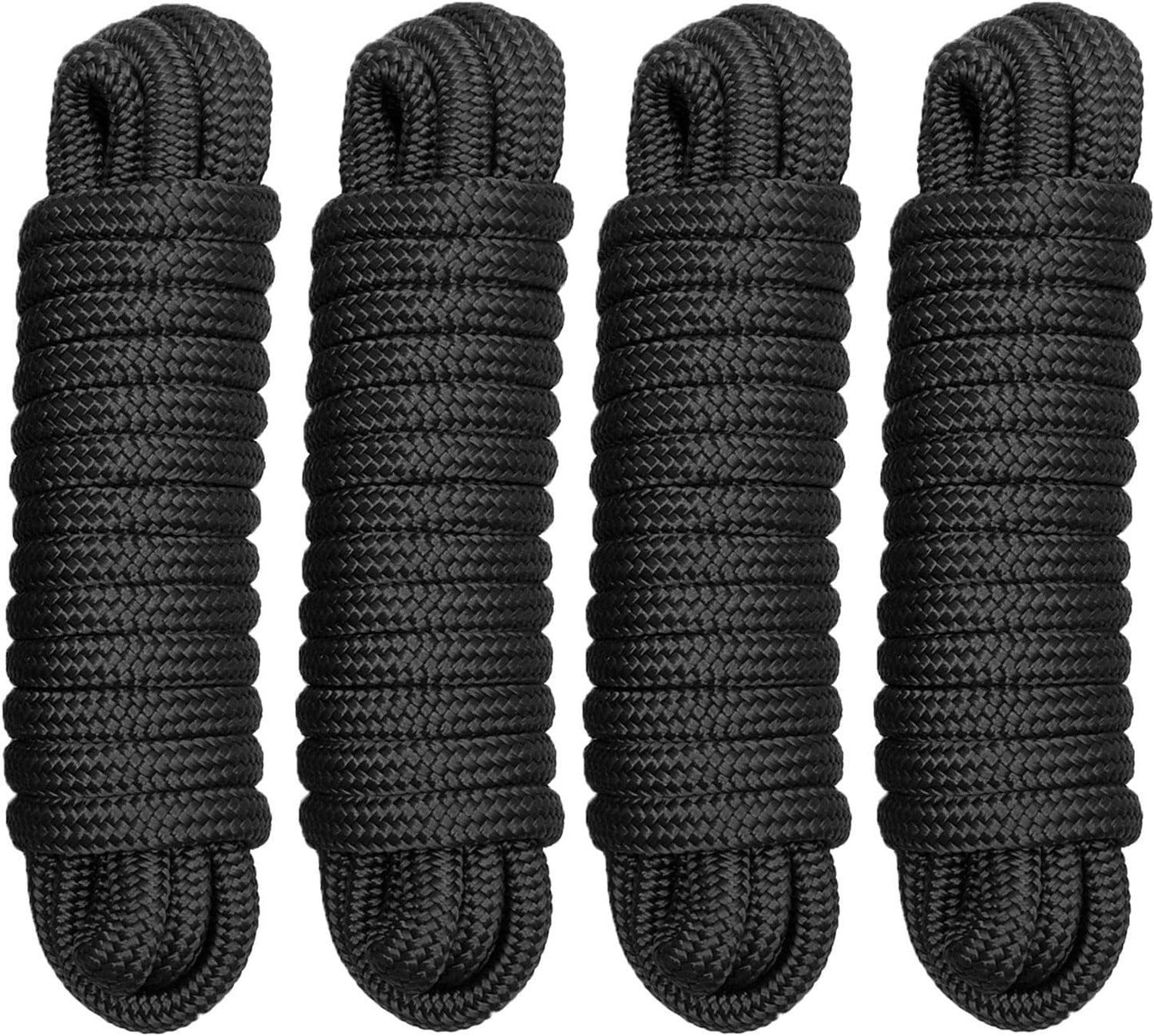 Líneas muelle doble trenza 3/8pulg x20ft pack 4 negra