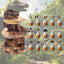 Soporte para cupcakes de dinosaurio 3 niveles con 15 adornos