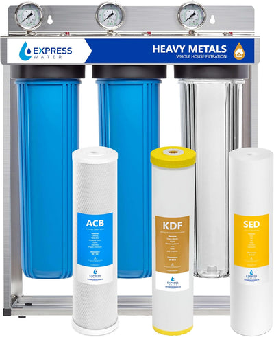 Sistema filtro agua 3 etapas metales pesados para casa