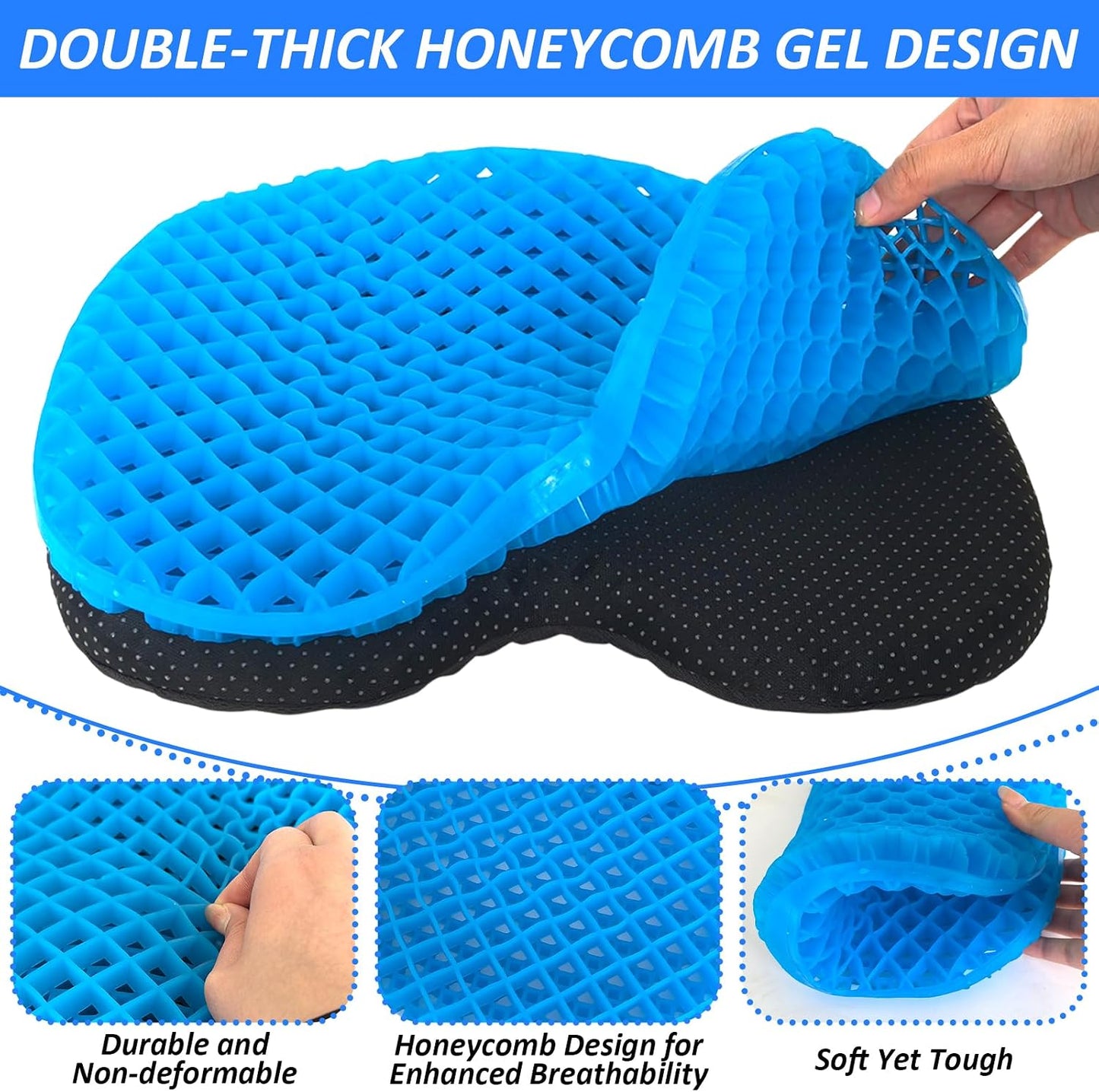 Cojín antiderrap para asiento kayak de gel impermeable