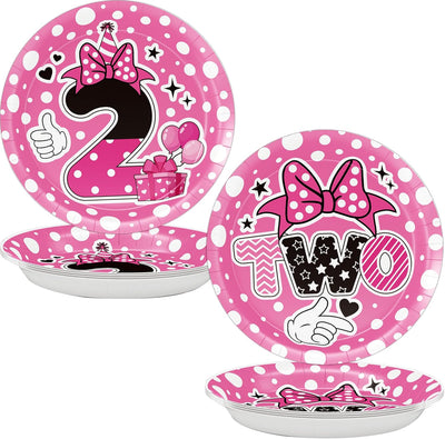 Platos fiesta cumpleaños niña 9pulg ratón rosa