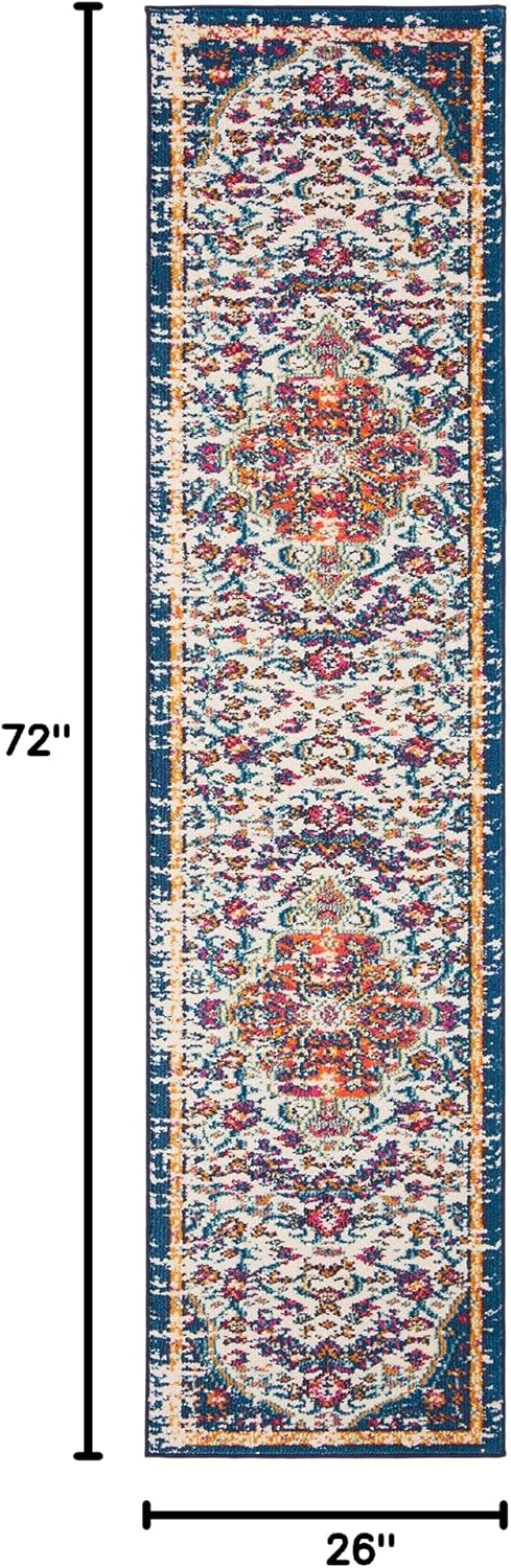 Tapete bohemio mad447a marfil naranja 2'2x6'