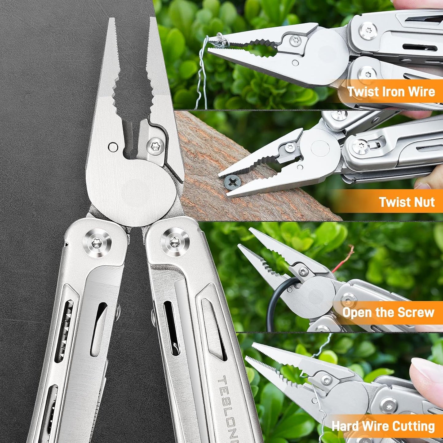 Alicates multiherramienta EDC 18en1 acero inox para hombres