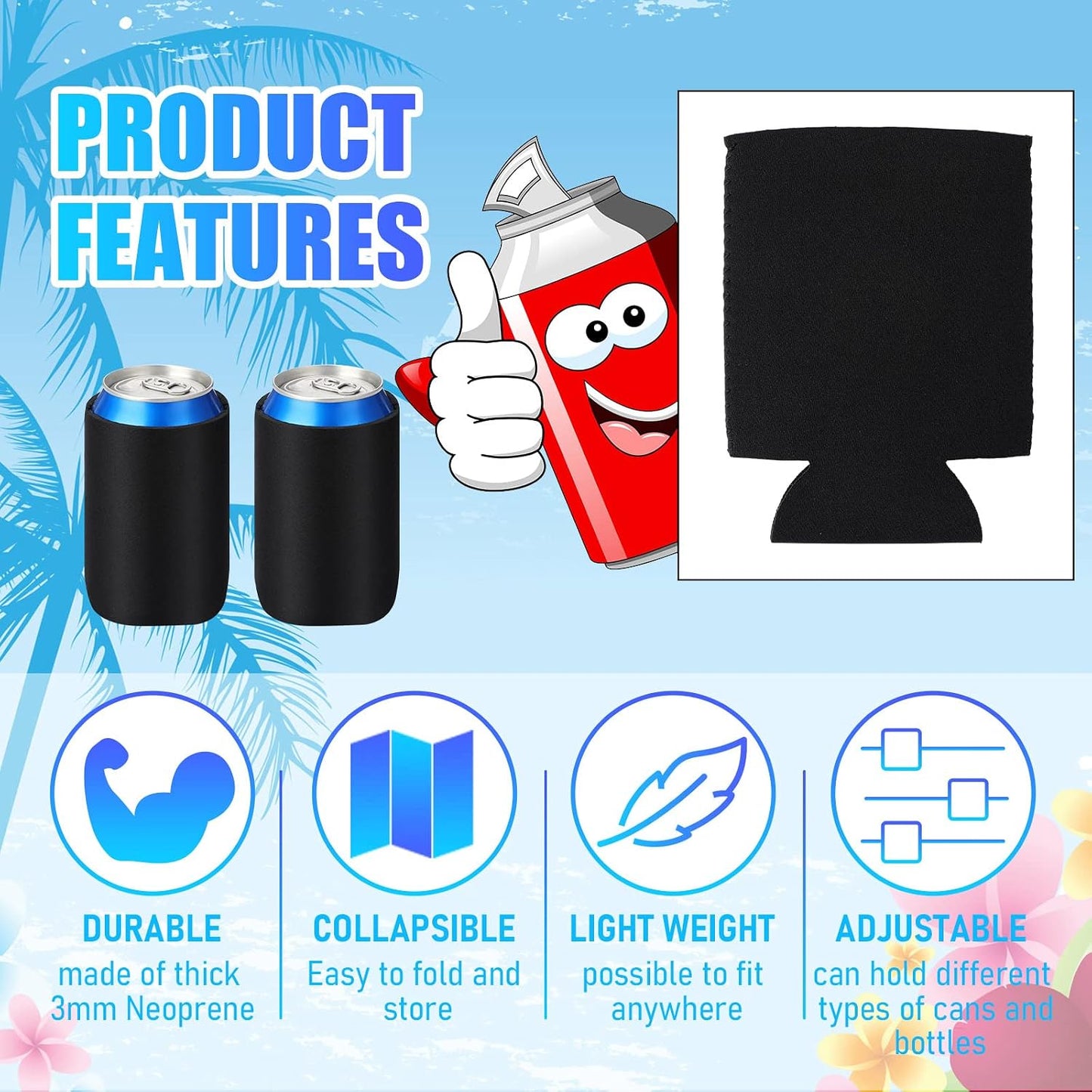 150 Fundas Neopreno Aisladas para Latas Botellas Bebidas