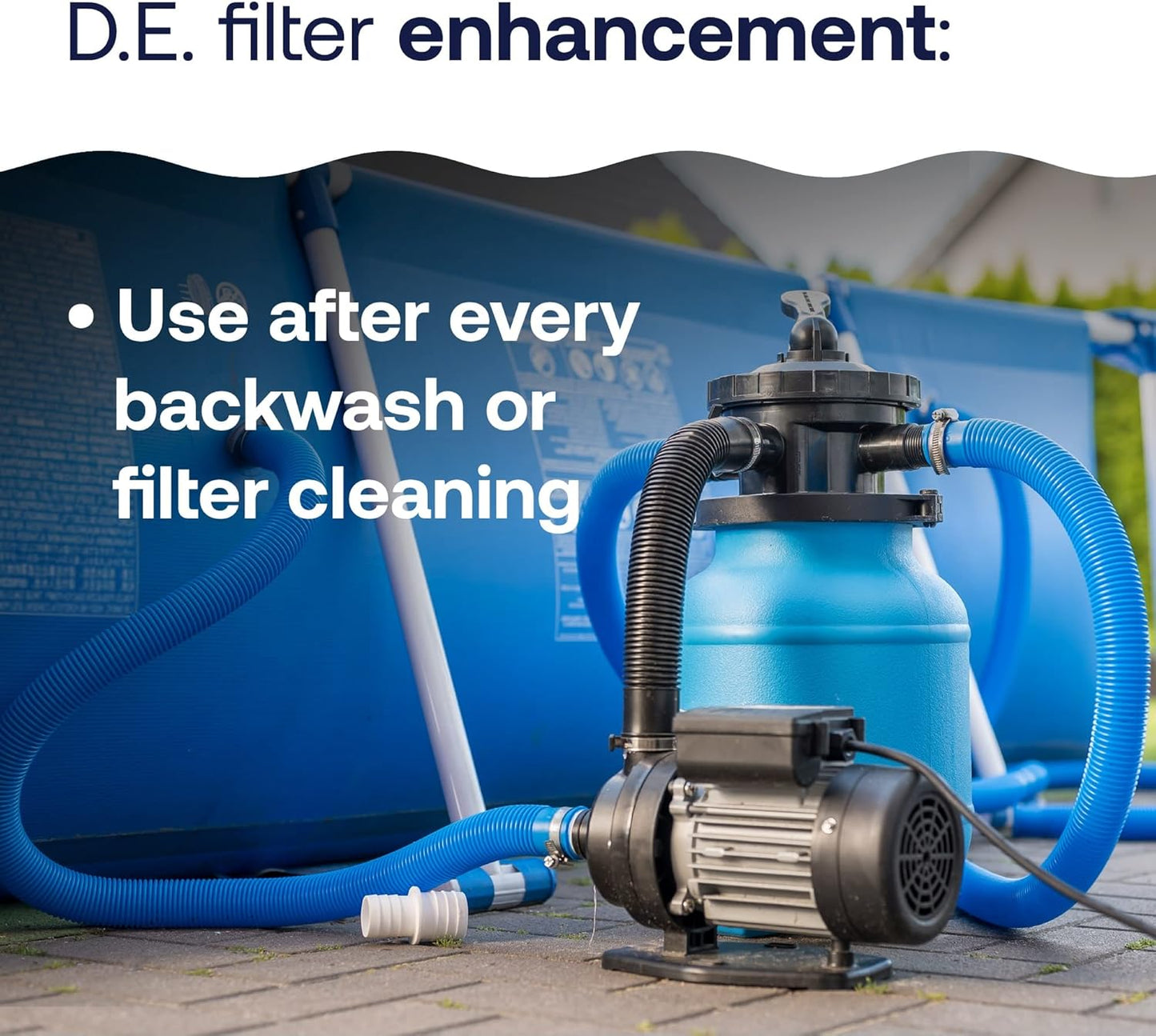 Filtro D.E. para piscina 10 libras mejora claridad
