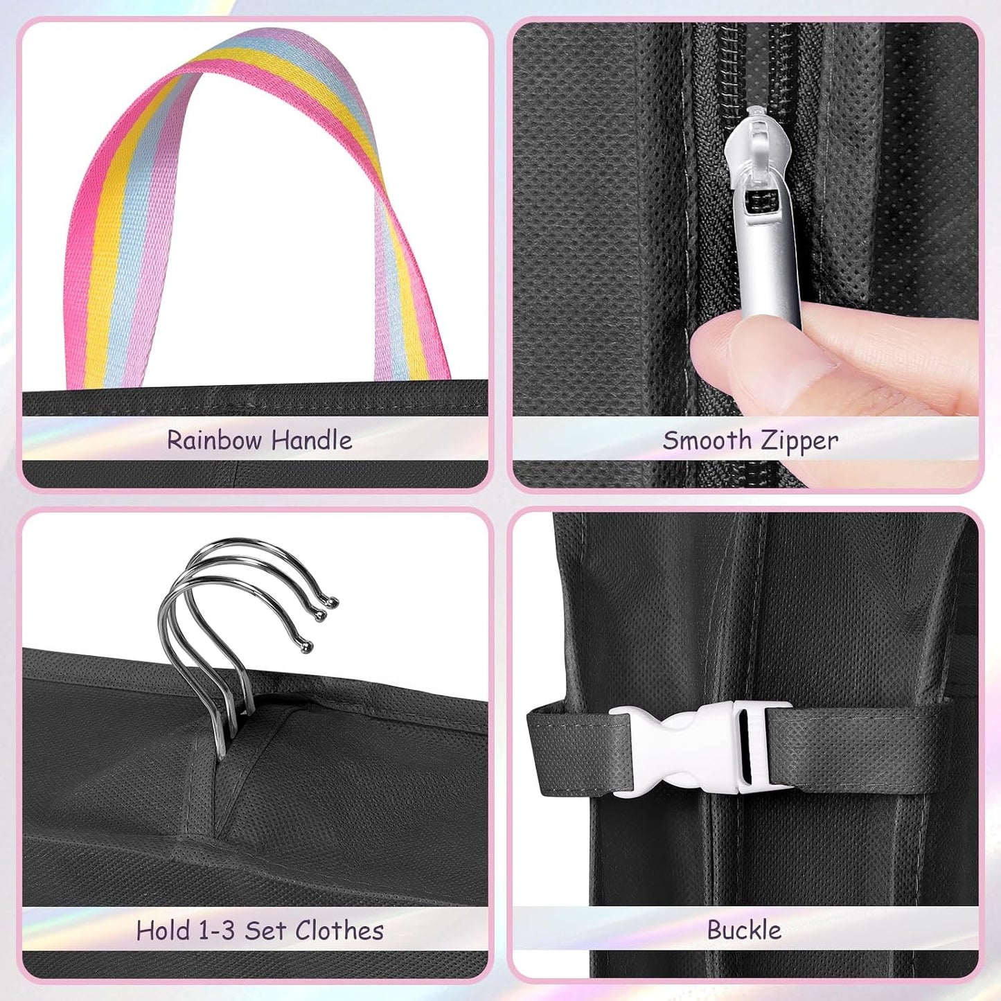 Bolsa ropa baile niños 40" múltiples bolsillos