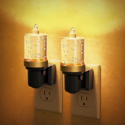 Luz nocturna LED forma vela enchufable pared sensor ajustable