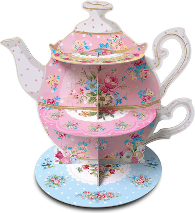 Soporte floral para cupcakes vintage de 3 niveles decoración de mesa de postre