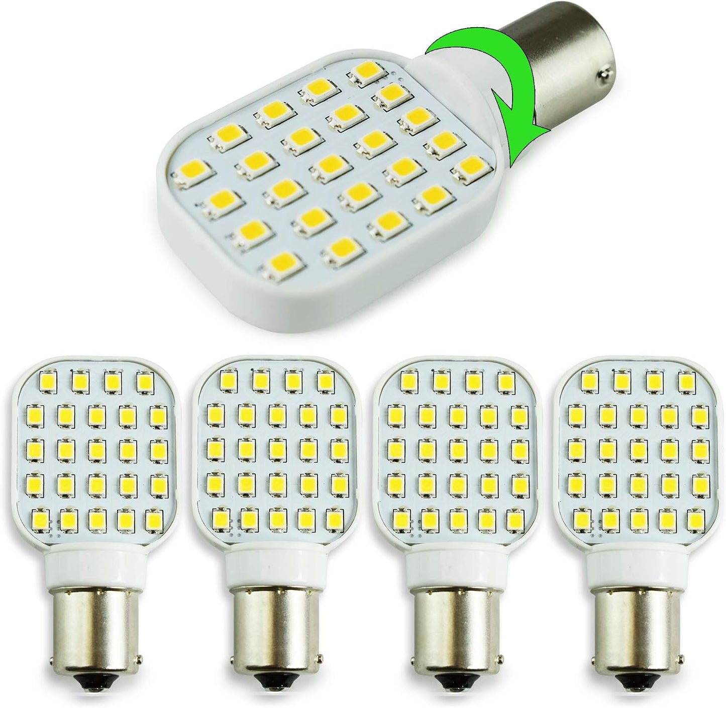 4 Bombillas LED Giratorias para RV 10-24V Blanco