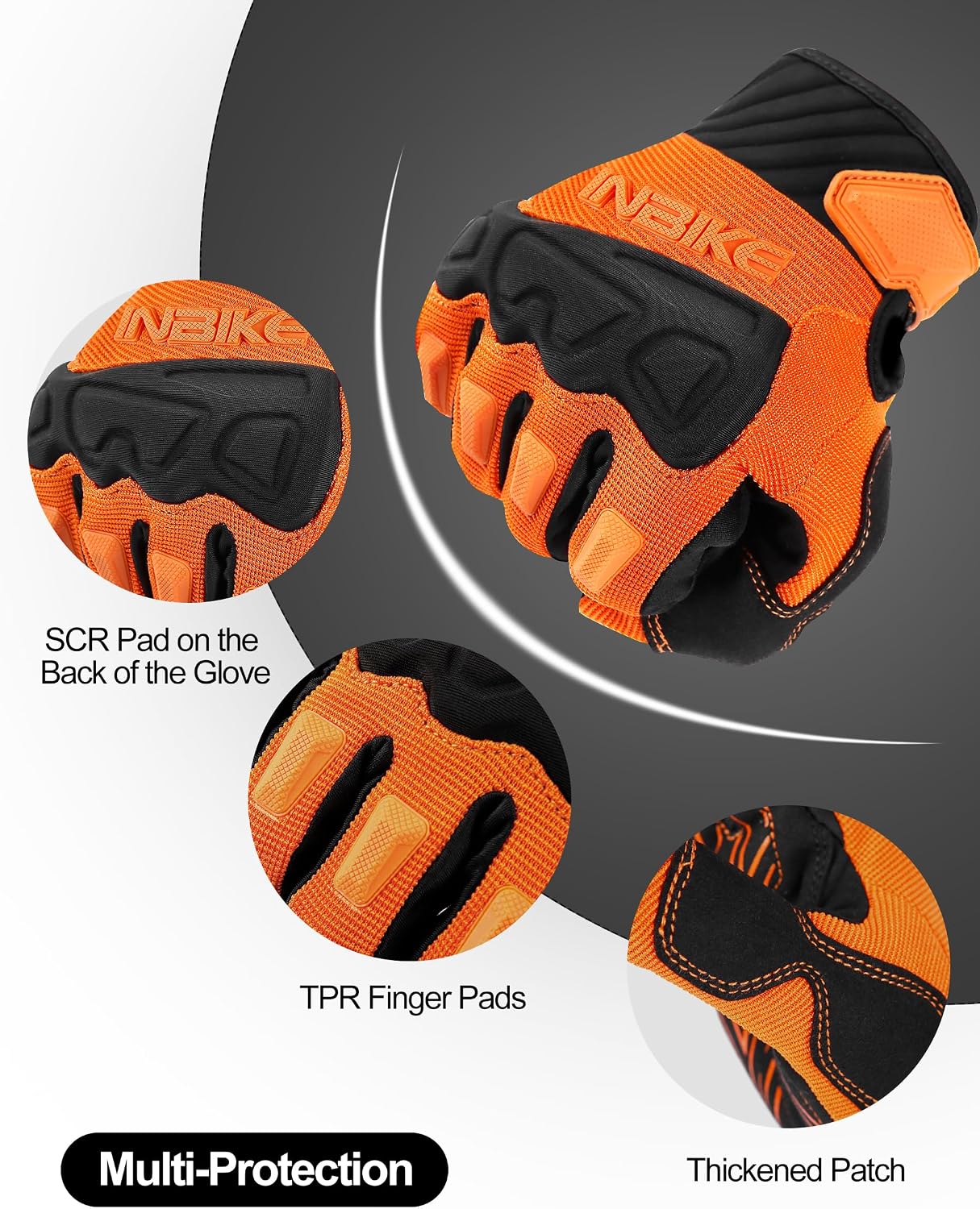 Guantes bicicleta MTB hombres protección nudillos