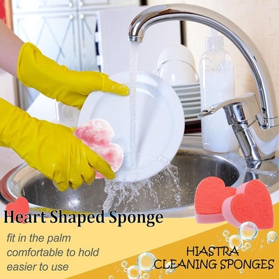 Esponja exfoliante corazón doble cara para cocina y hogar 20 pzas