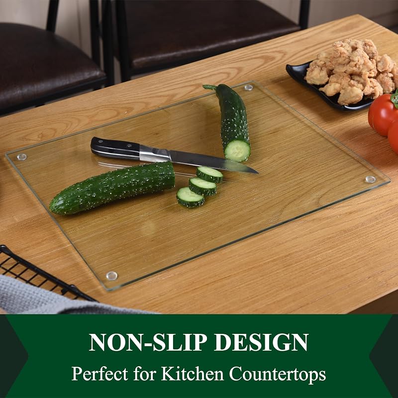 Tabla cortar vidrio templado transparente cocina resistente