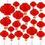 60 Linternas papel chino rojas redondas colgantes decoración