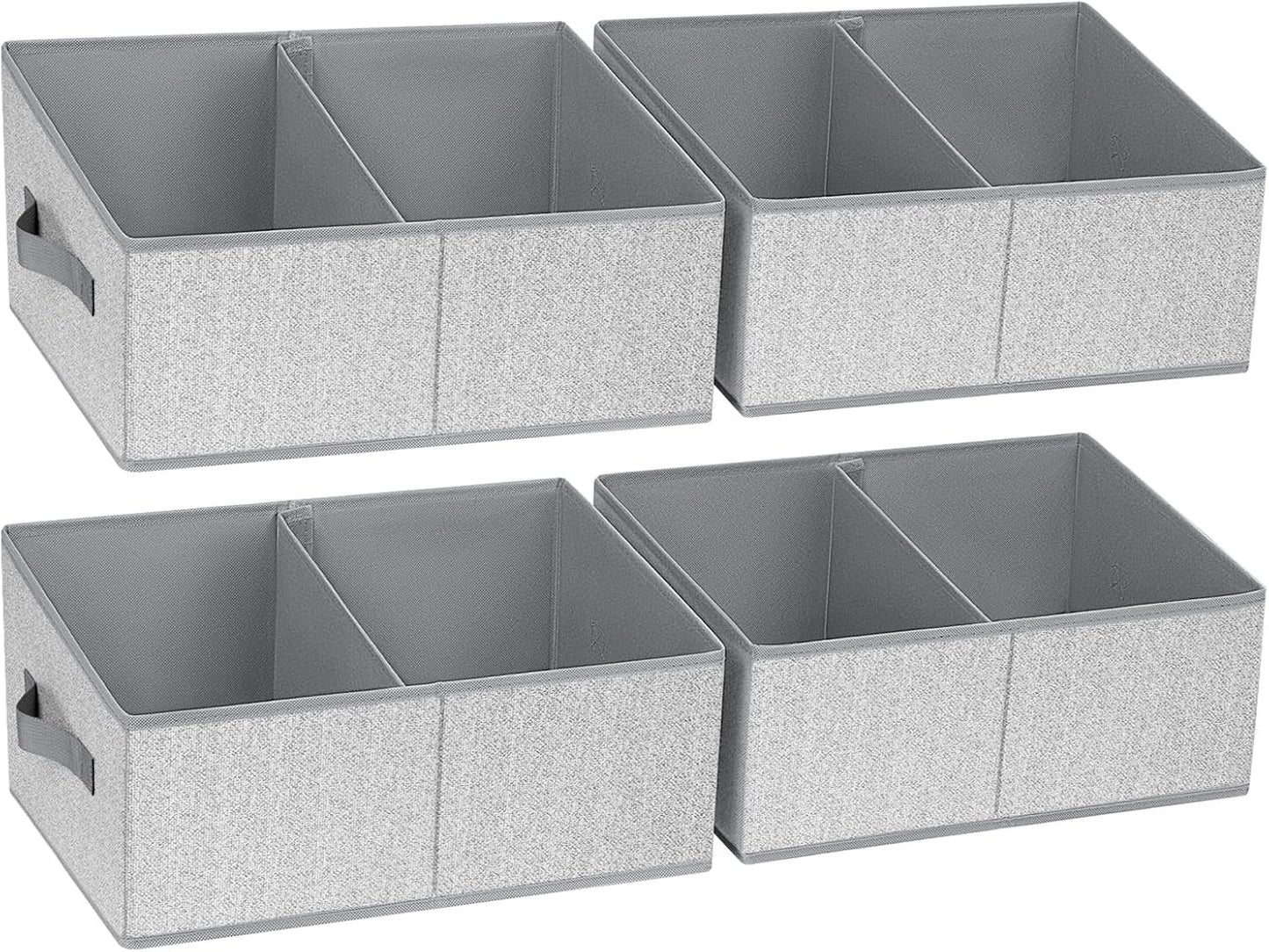 4 Cestas plegables armario con asas y divisor