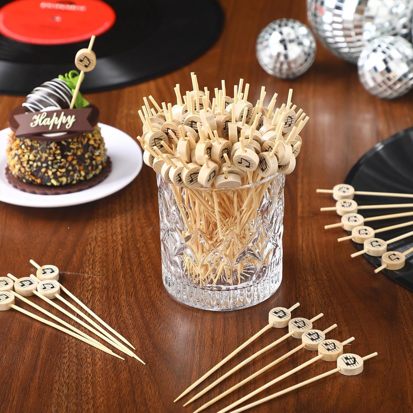 200 Palillos Madera Notas Musicales Aperitivos Cupcakes