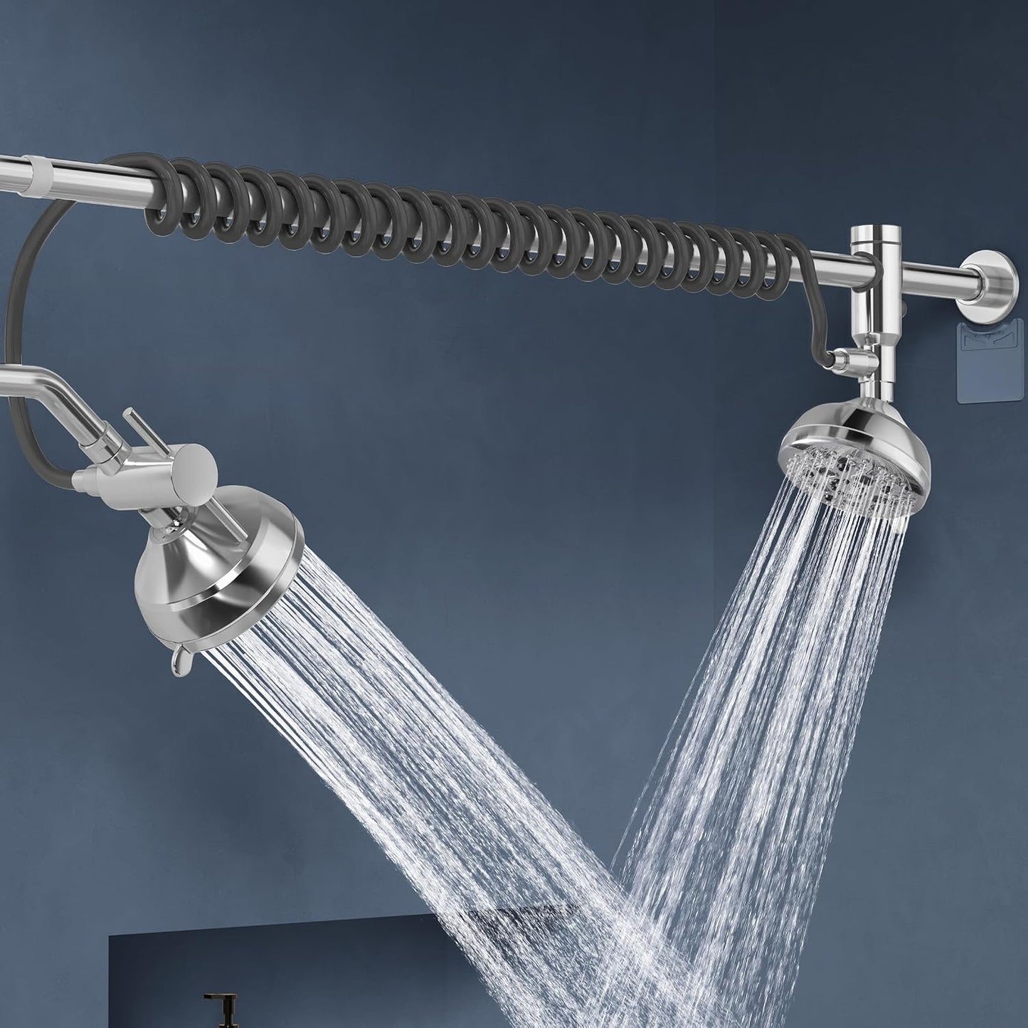 Cabezal ducha tándem doble spa 7 modos ajustable