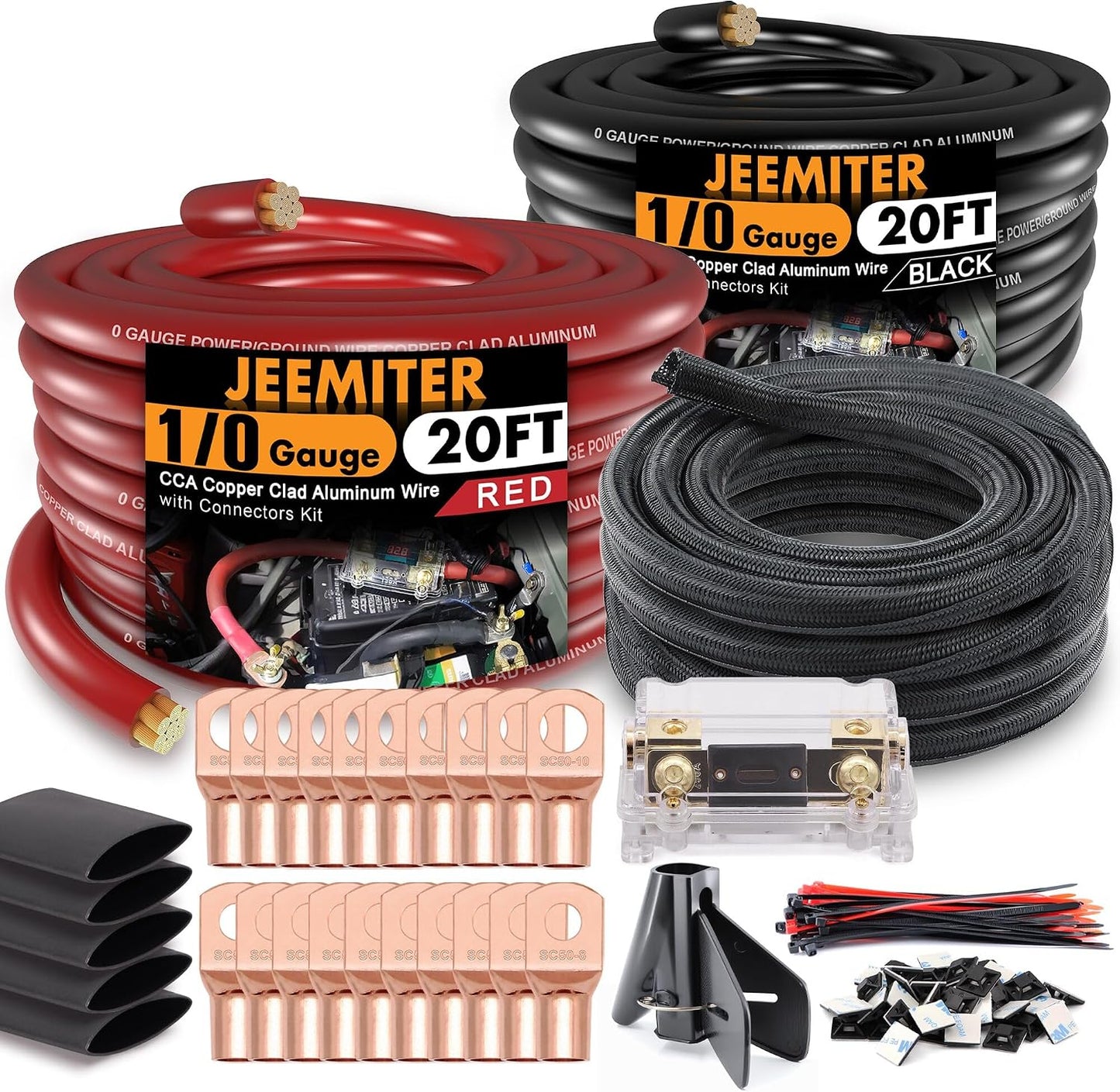 Kit cable CCA con fusible ANL termorretráctil audio