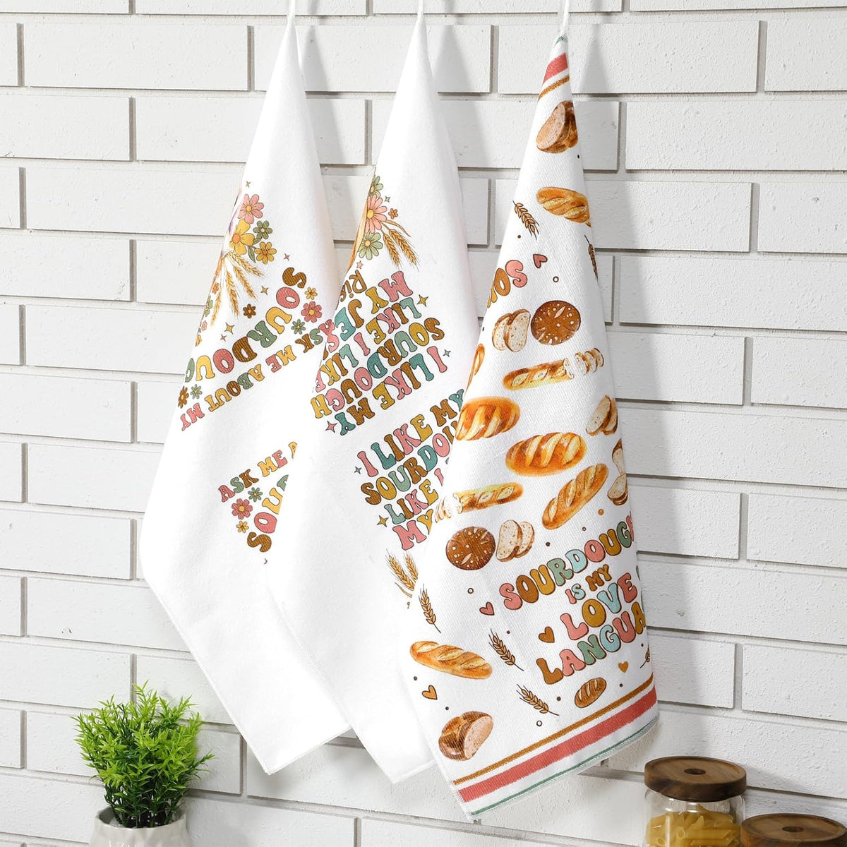 Toallas de cocina divertidas de masa madre Hahafelt para hornear y regalar