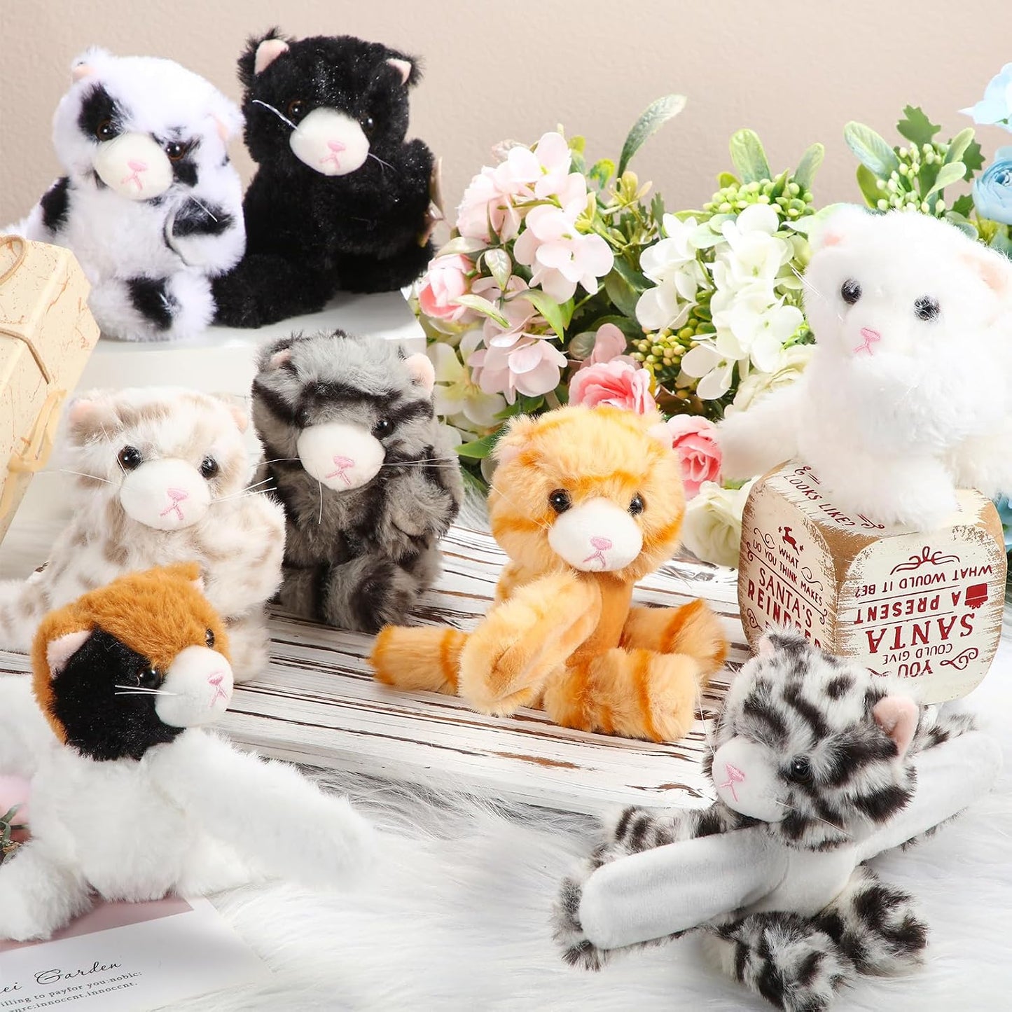 8 Pulseras Peluche Regalo Niños Caja 8"