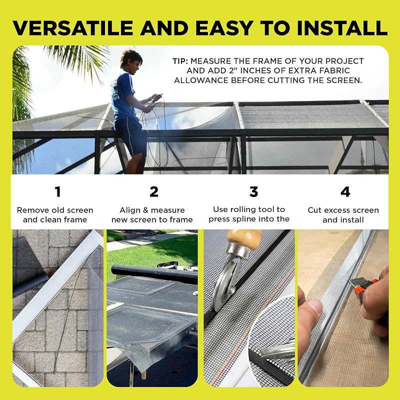 Rollo malla fibra vidrio para ventana 96" x100 ft