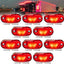 10 Pzas Luces LED Remolque 2.5" Rojo DC12-24V Impermeable