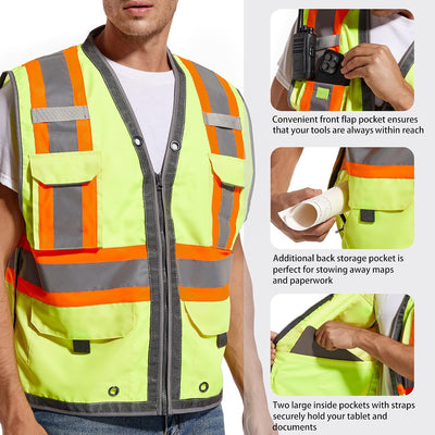Chaleco seguridad reflectante alta visibilidad clase 2