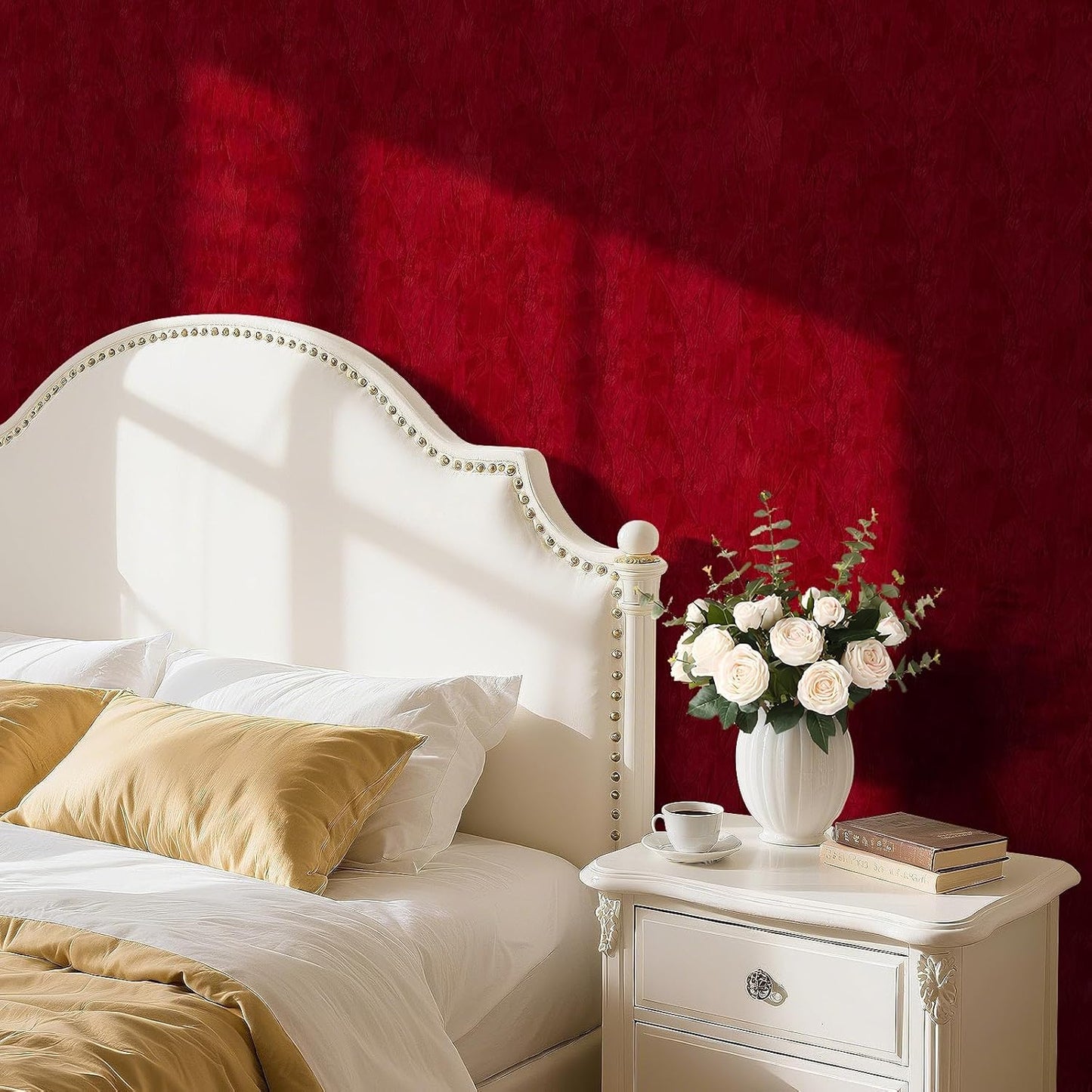 Papel tapiz terciopelo rojo autoadhesivo 17.7x317pulg