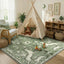 Alfombras bohemias animales 5x7ft sala verde antiderrap