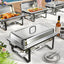 Set 4 Pzas Platos Roce Acero Inox 9qt Buffet