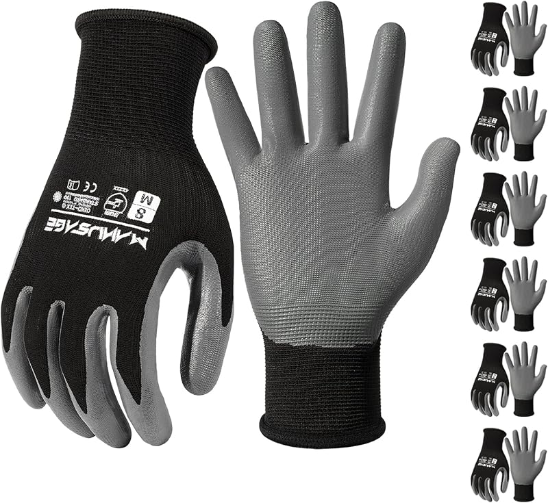 Guantes trabajo seguridad ultradelgados naranja 6 pares
