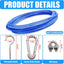 Cuerda para ropa al aire libre 40ft PVC azul con ganchos