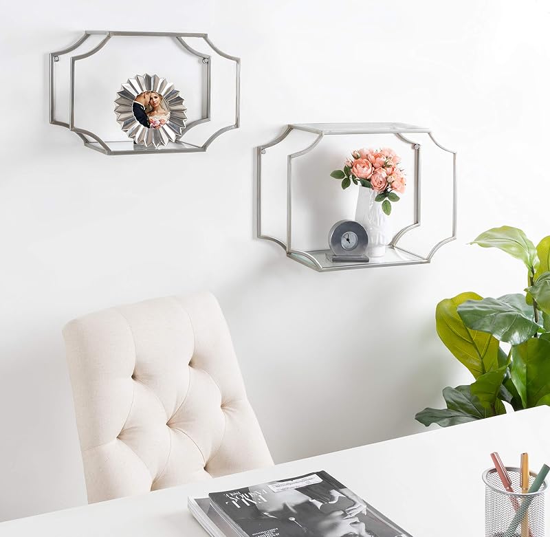 Estantes horizontales modernos set 2 color plateado