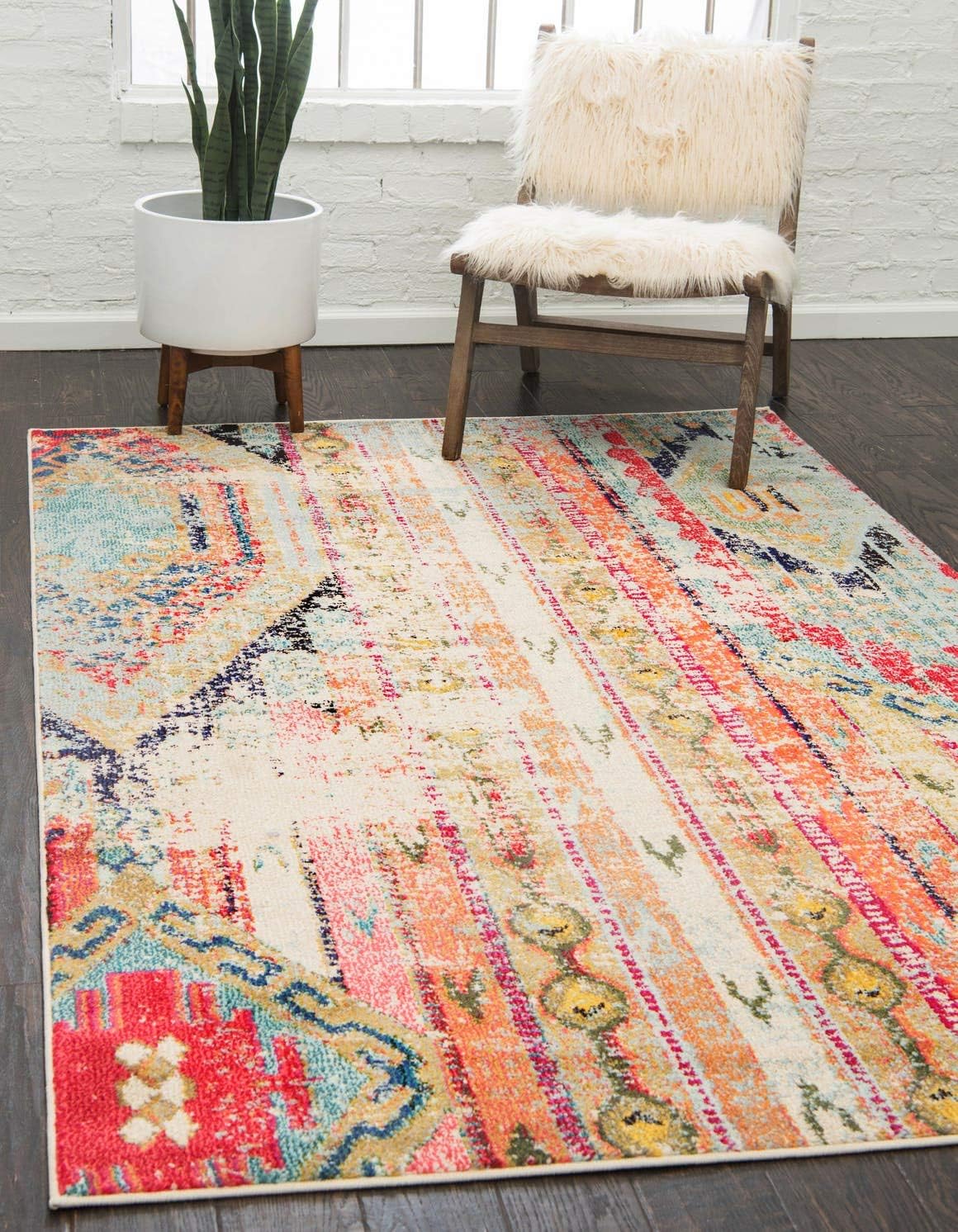Tapete bohemio tribal polipropileno multicolor