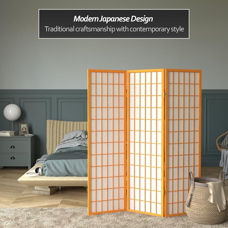 Pantalla Shoji Ventana 5ft 3 Paneles Color Miel