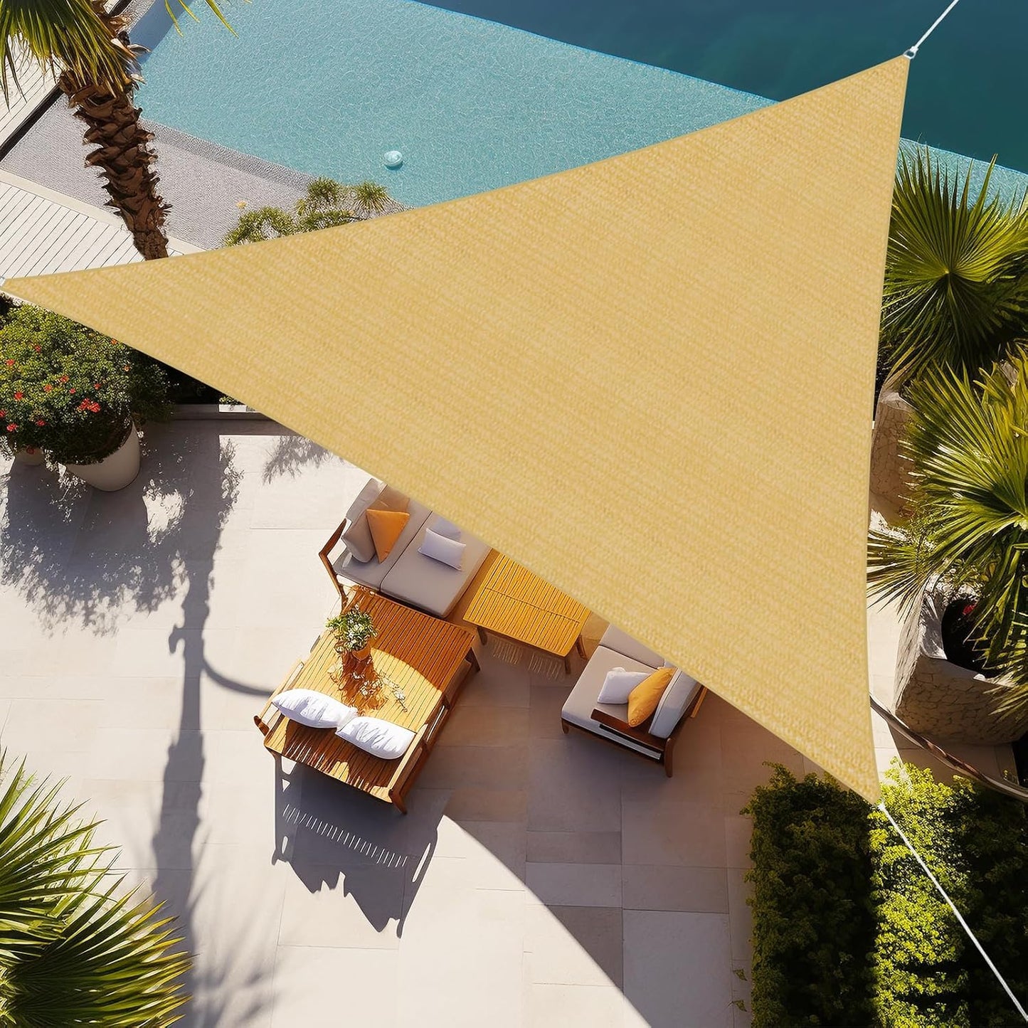 Parasol triangular 24x24x33.9pies bloqueo UV para patio