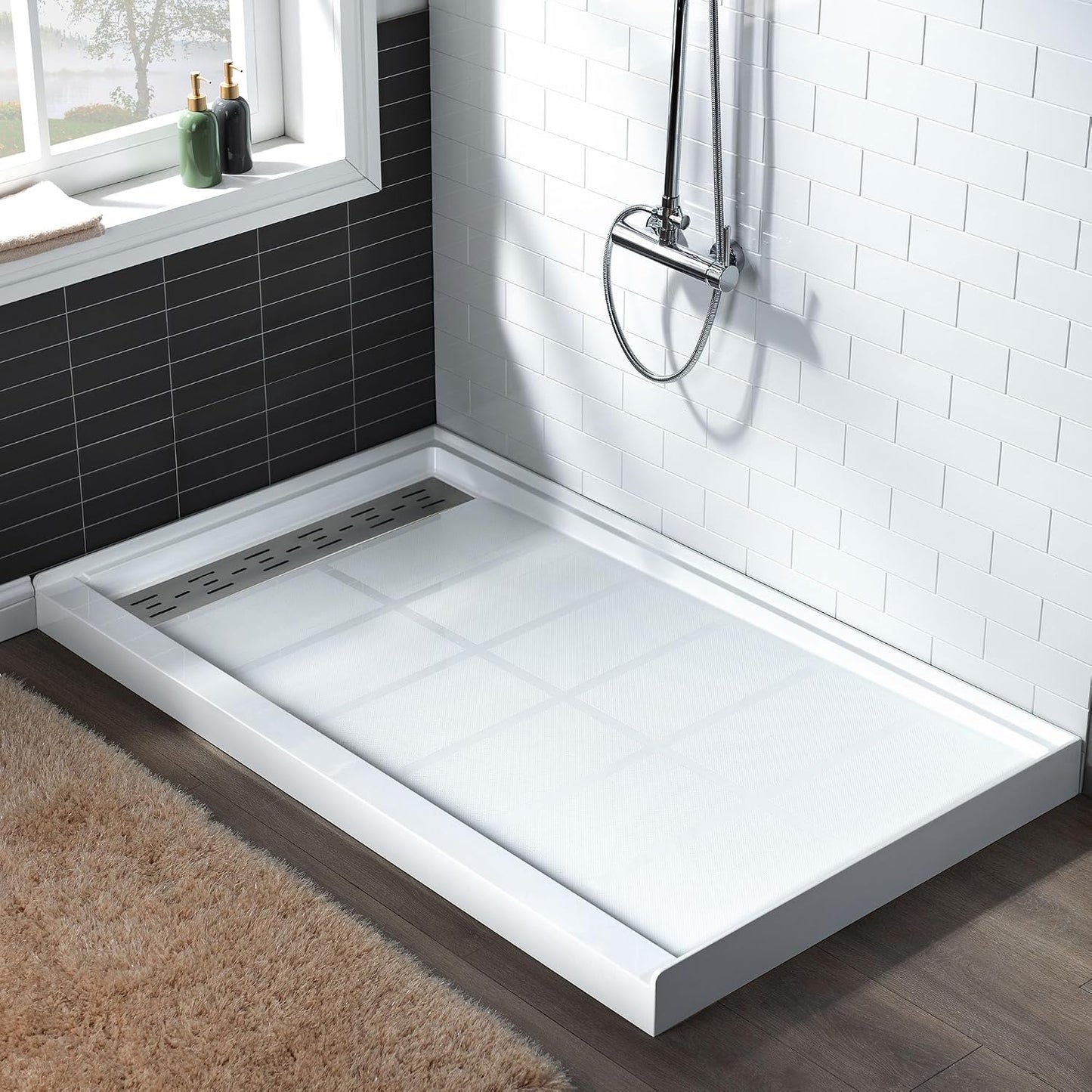 Base ducha 48x32pulg antiderrap drenaje izq