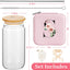 Tazas vidrio con tapas y pajitas regalo personalizado mujer