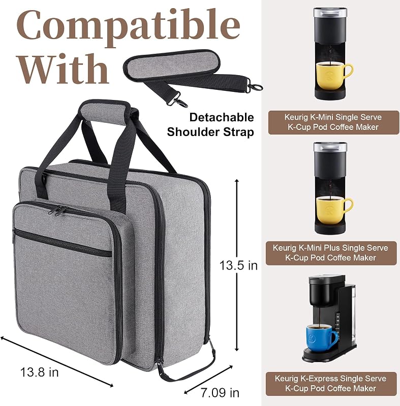 Bolsa viaje cafetera Keurig K-Mini con correas hombro