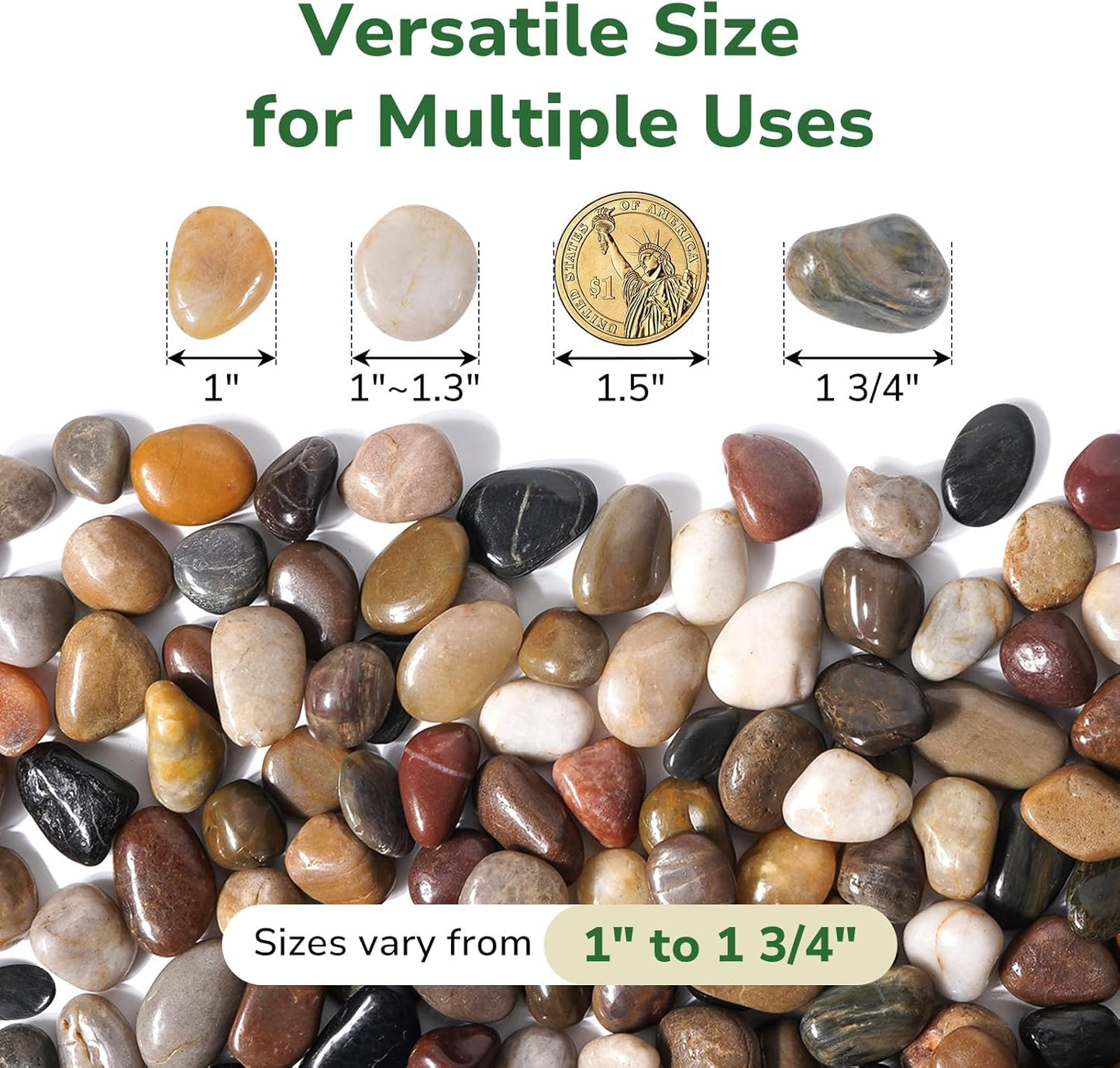 Rocas decorativas para acuario y jarrones 1-1 3/4"