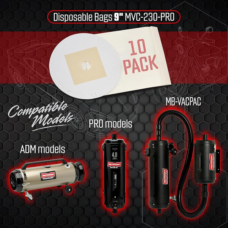 Aspiradora 9" Bolsas MVC-230-PRO 10 Pzas