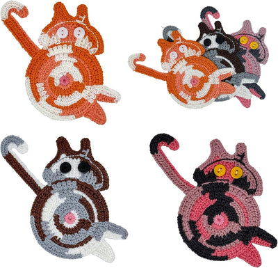 3 Pzas Posavasos para Gatos Tejidos a Mano Absorbentes