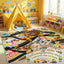 Alfombra antideslizante para niños 5x7ft lana sintética