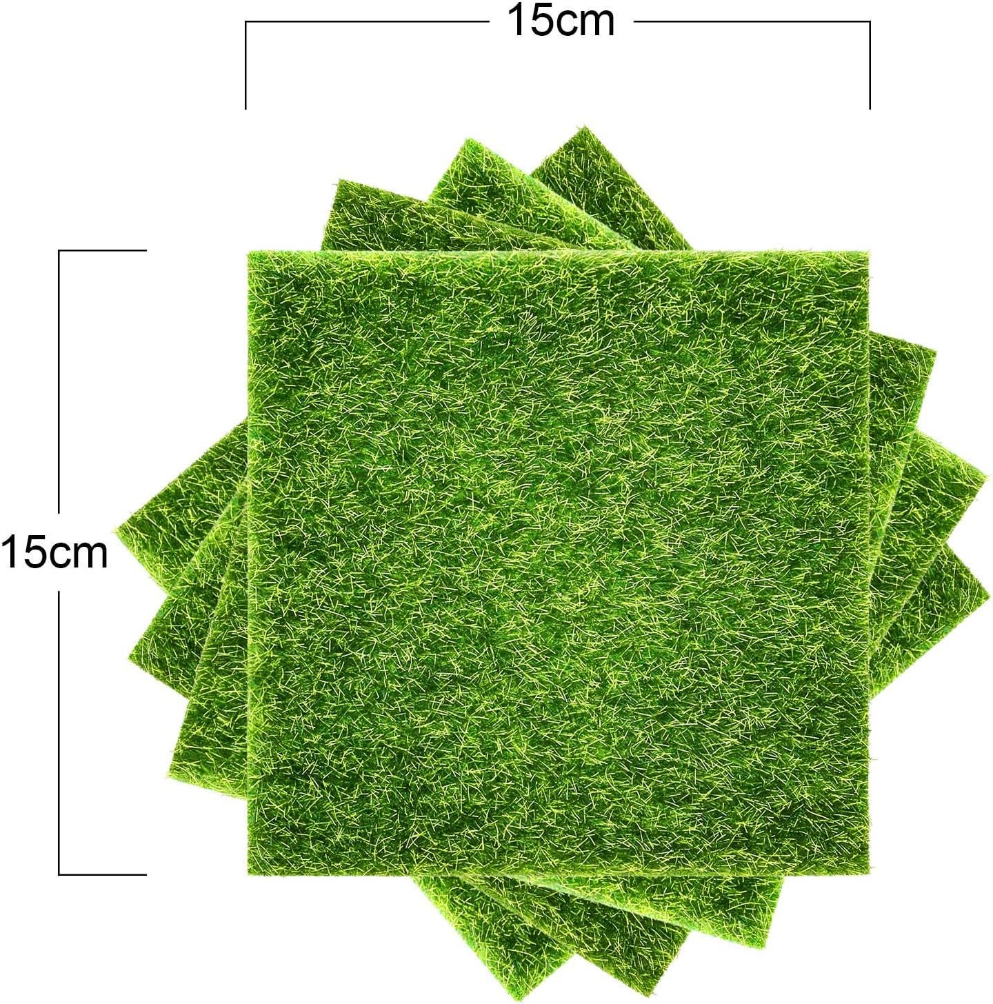 4 Pack Decoración Césped Artificial Miniatura Jardín Hadal