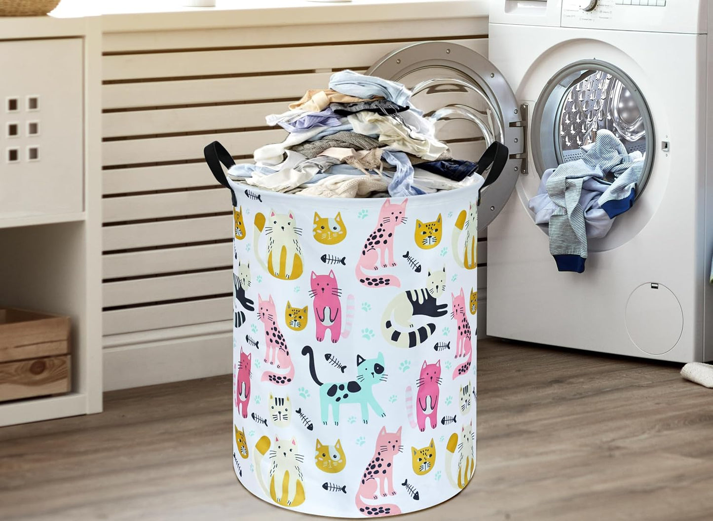 Cesto ropa sucia niños con asas gato