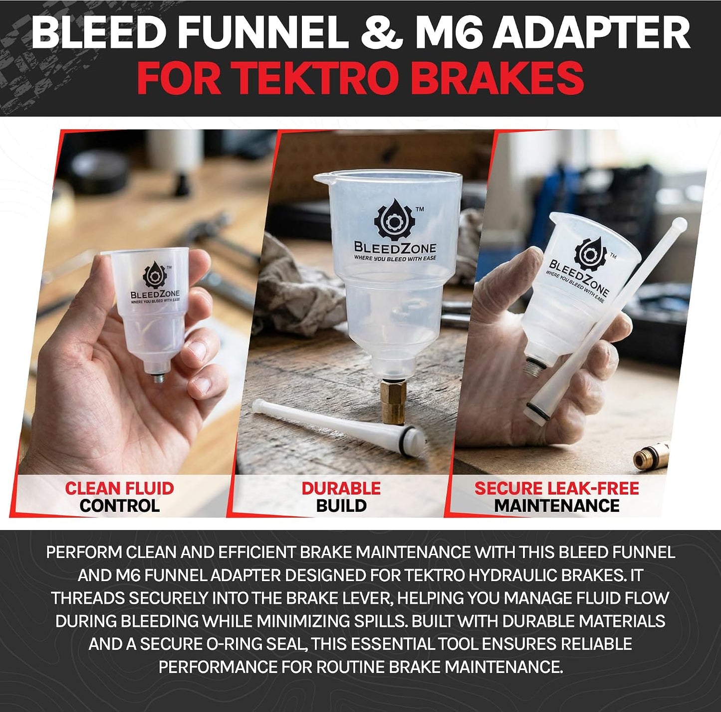 Embudo purga adaptador M6 para Tektro