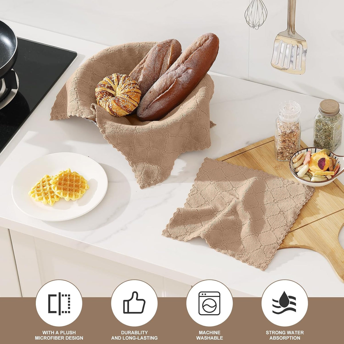 Set 12 Trapos Cocina 10x10 y 13x19pulg Supersuaves