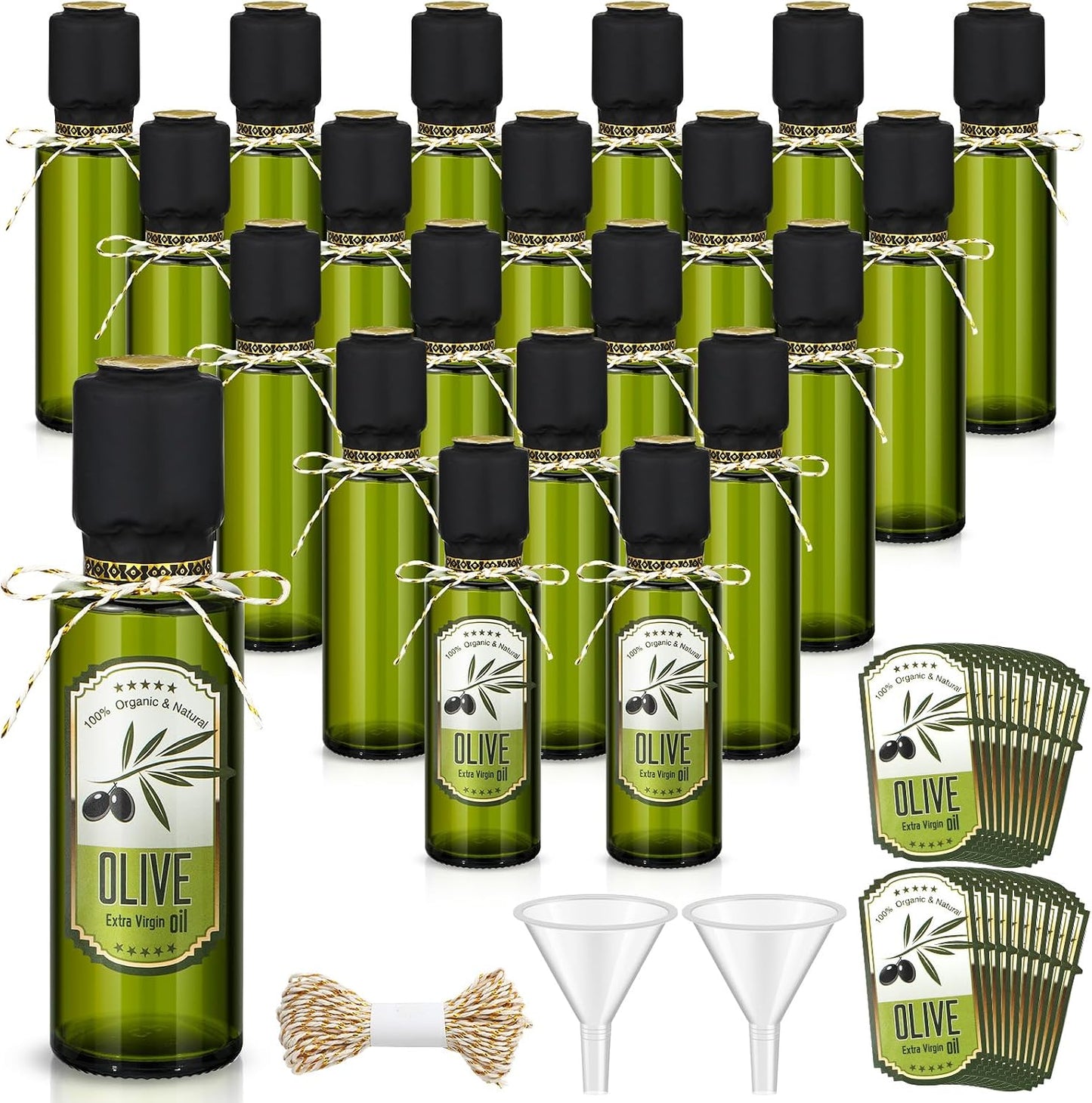 20 Botellas Vidrio 4oz para Aceite Salsa con Cuentagotas