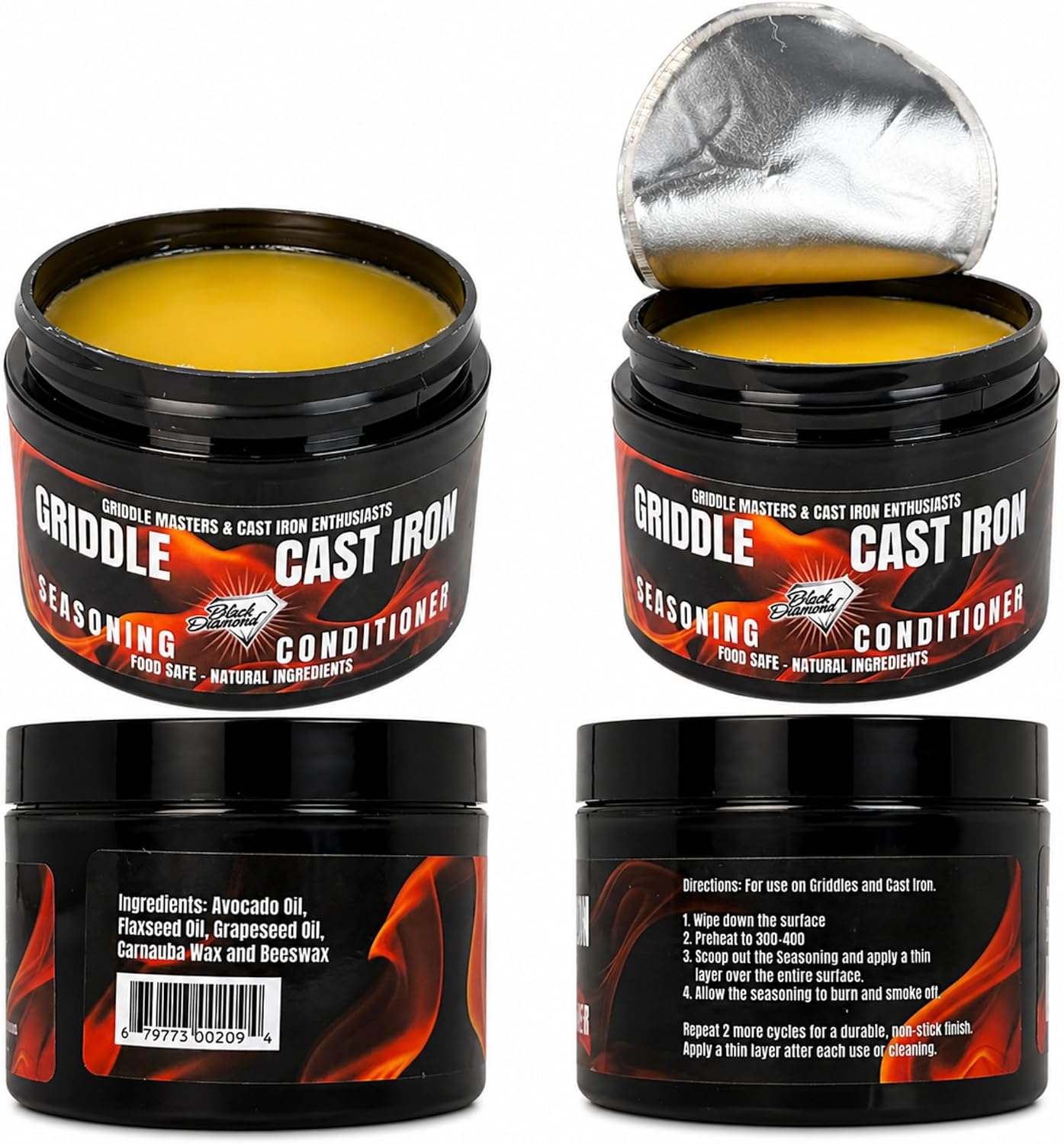 Acondicionador hierro fundido aceite cera 8oz antiadherente